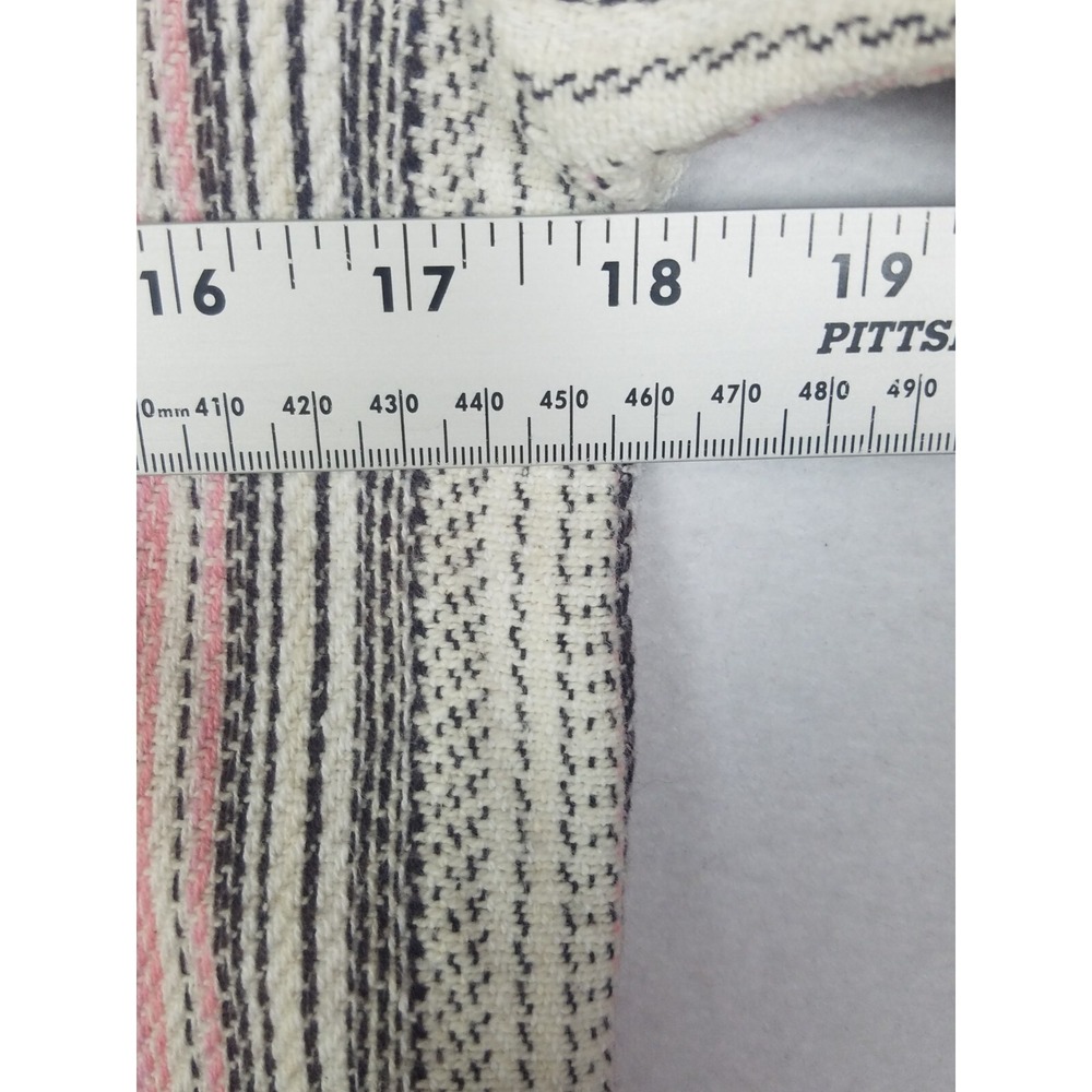 Beach By Exist SZ M White Cotton Aztec Tribal Boho Pattern Pullover Hoodie Strip - Picture 3 of 10